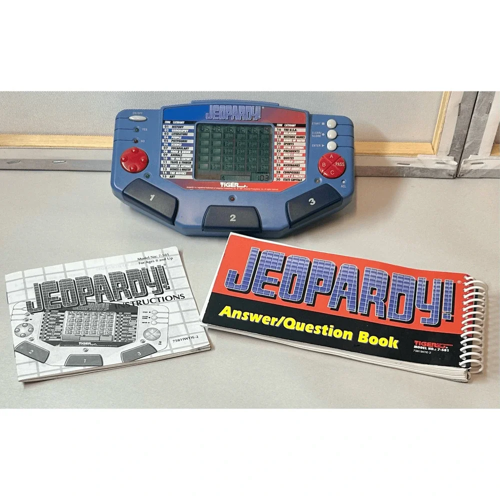 VTG Handheld Jeopardy Electronic Game with Book & Manual Tiger Electronics